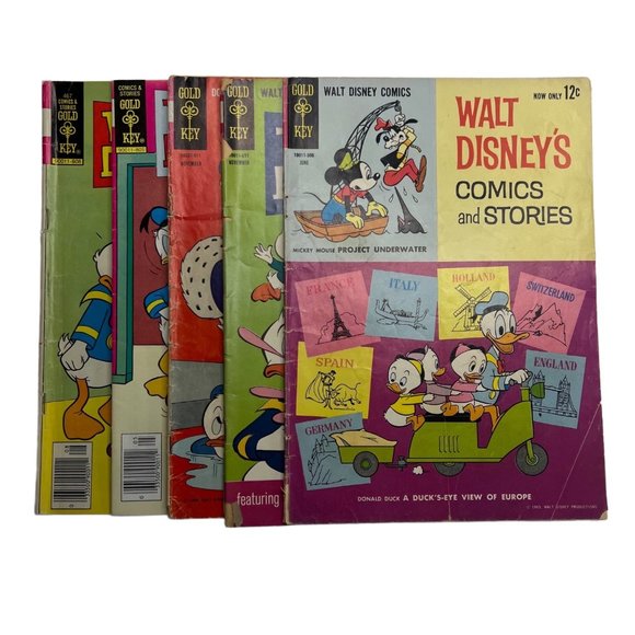 Walt Disney’s Comics and Stories Lot of 5 1963 to 1979 FLAWS - Picture 1 of 11